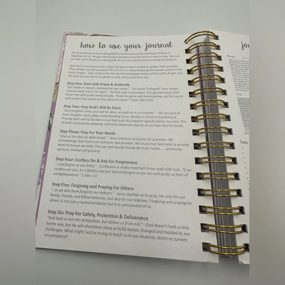 Hardcover Floral Wire Bound Faith Can Move Mountains Prayer Journal Sermon Notes